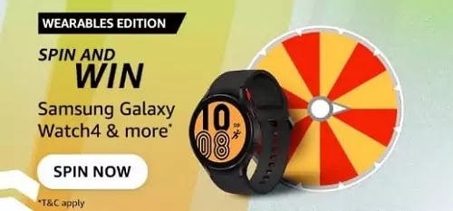 Amazon Wearables Edition Spin and Win Quiz  Answer & chance to win Smartwatch & more