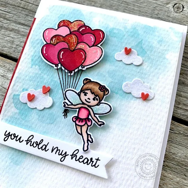 Sunny Studio Stamps: Heart Bouquet Card by Audrey Tokach (featuring Garden Fairies)