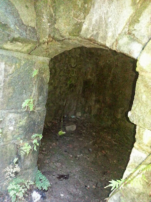 Figure 16. Looking through the entrance to the “slave pen” on the Hermitage Estate, St Andrew (the Author)