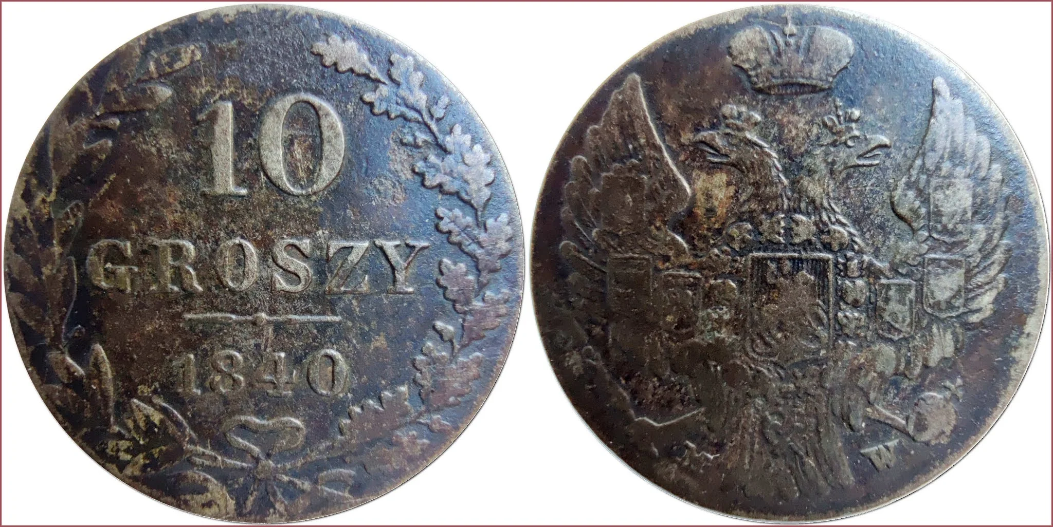 10 groszy, 1840: Russian partition of Poland