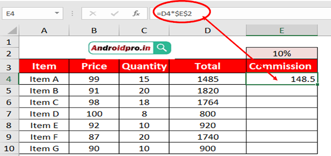 Absolute Cell References in Excel?