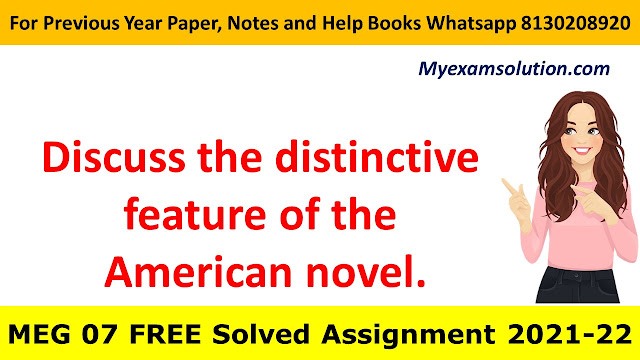 Discuss the distinctive feature of the American novel.