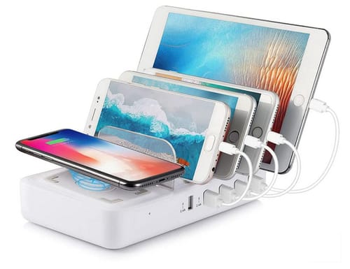 AOPOY Organizer 40W 5 Port USB Wireless Charger Station