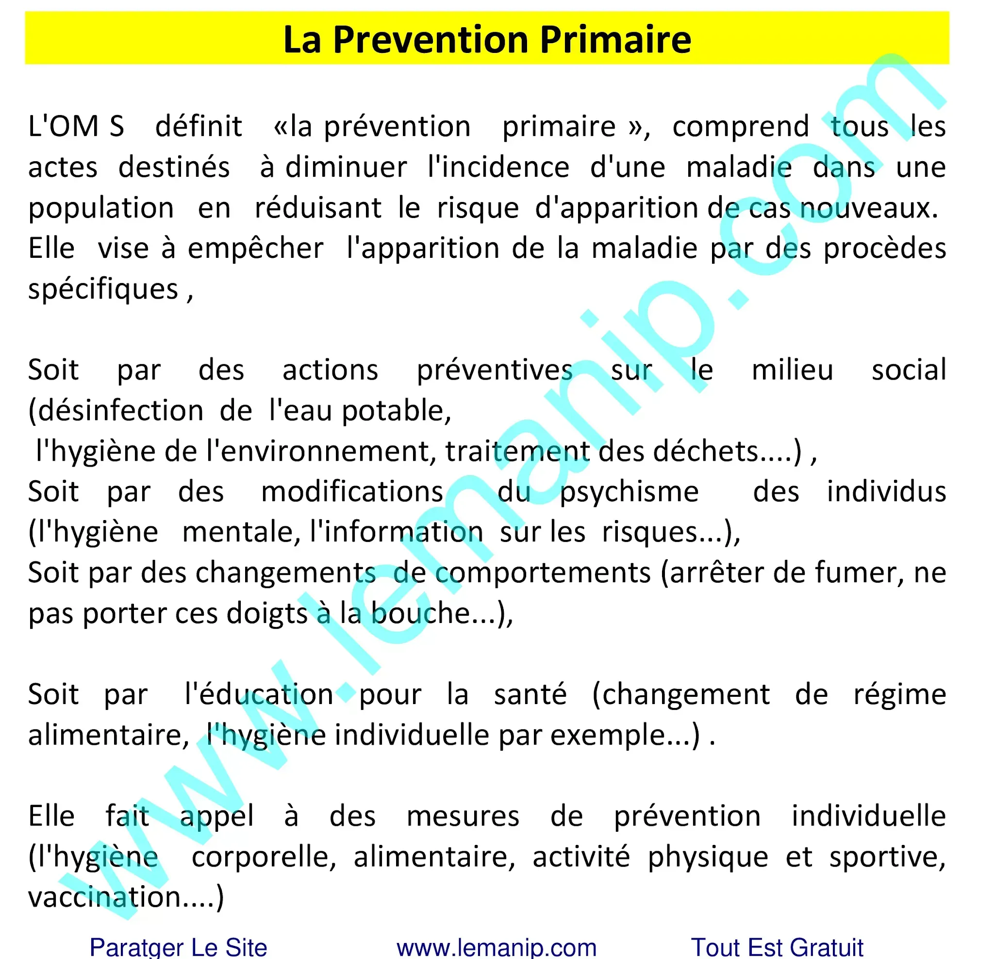 Prevention Primaire
