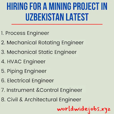 Hiring For a Mining Project In Uzbekistan Latest