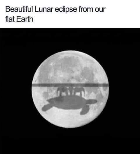 flat earth moon eclipse meme