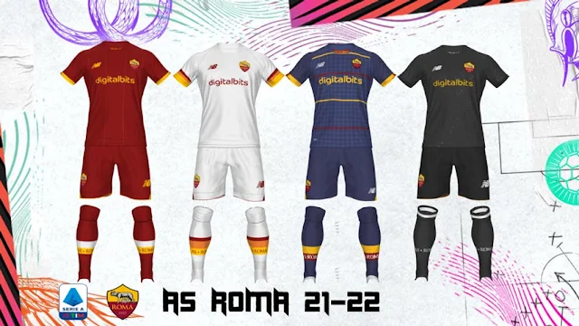 AS Roma Kits 21-22 For PES 2017