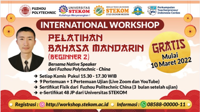 Internsional Workshop Pelatihan Bahasa Mandarin (Beginner 2) 2022 STEKOM