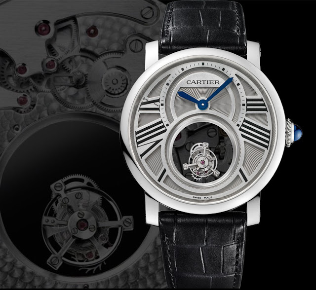 Replicação do Réplica Cartier Rotonde de Cartier Duplo Tourbillon Relógio Masculino com Preço Baixo