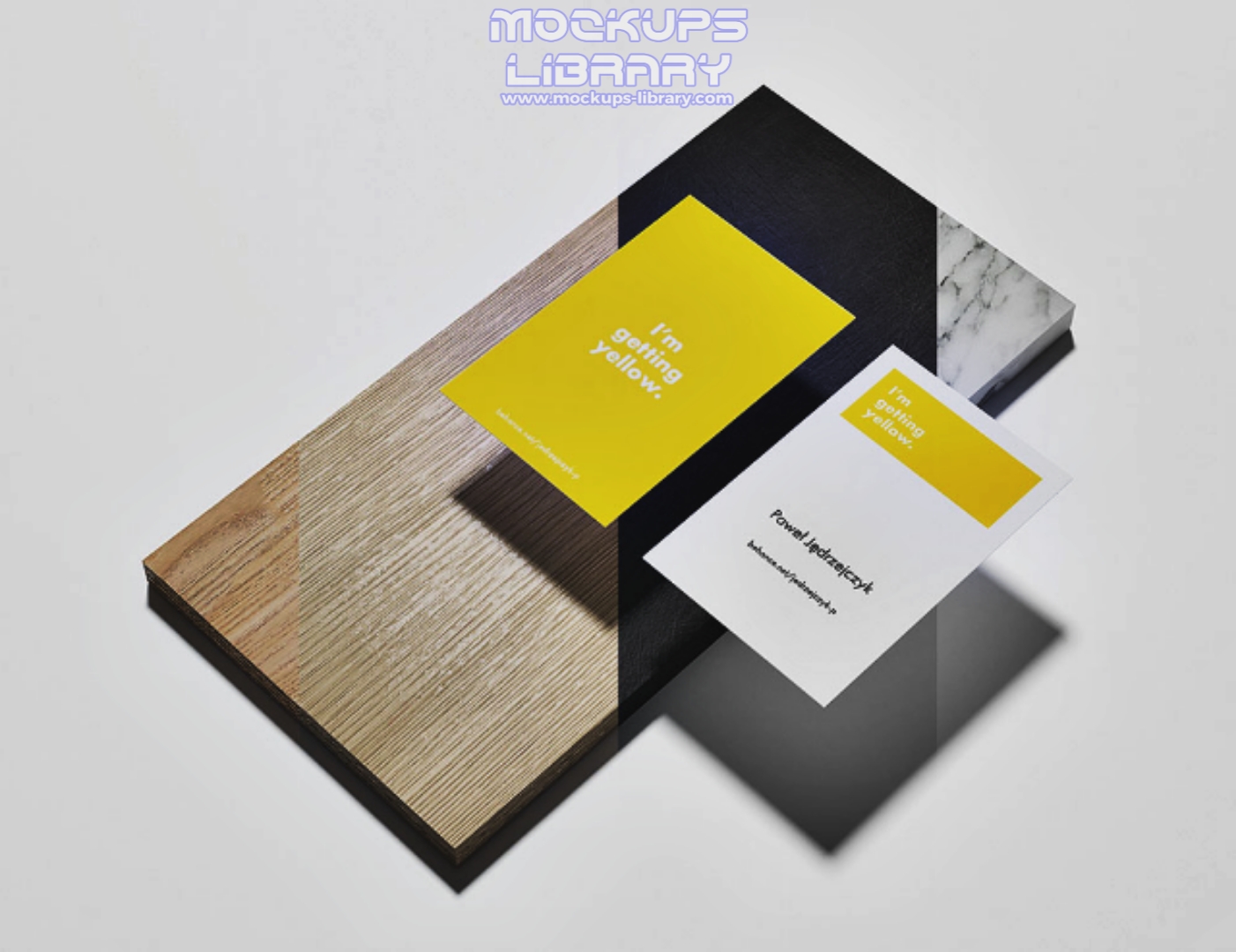Yellow Business Card Mockup