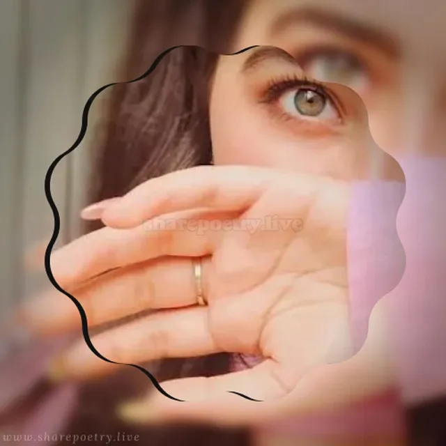 Very beautiful eyes of a very beautiful girl hidden behind the hand