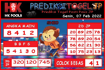 Prediksi Togel Hongkong JP Senin 07 Februari 2022