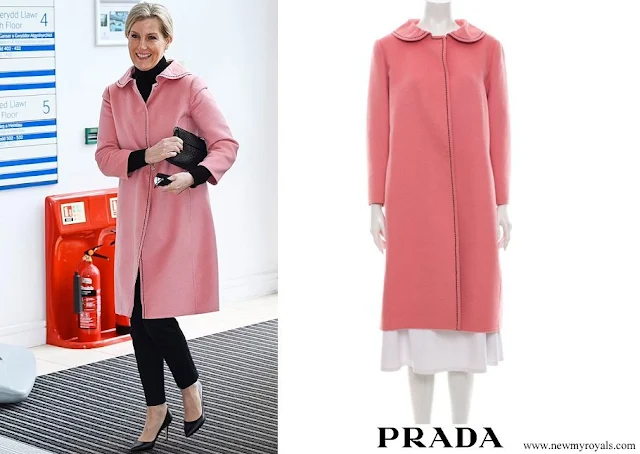 Countess of Wessex wore Prada outlined peter pan pink coat