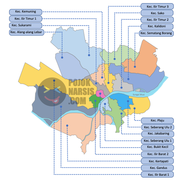 Vector Peta Kota Palembang HD