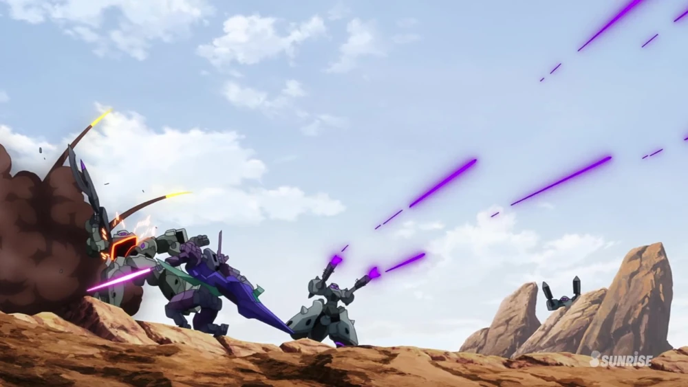 “Imagen de Core Gundam II Plus, un Gunpla que aparece en Gundam Build Metaverse, construido y pilotado por Hiroto Kuga.”