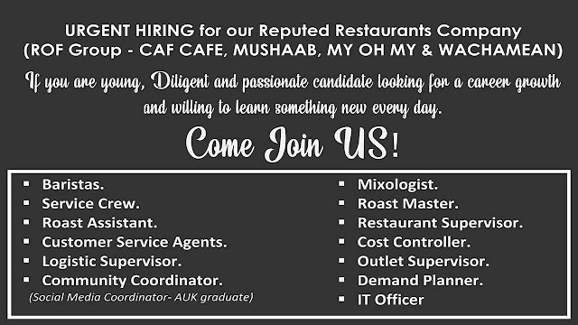 URGENT HIRING for our Reputed Restaurants Company  in kuwait