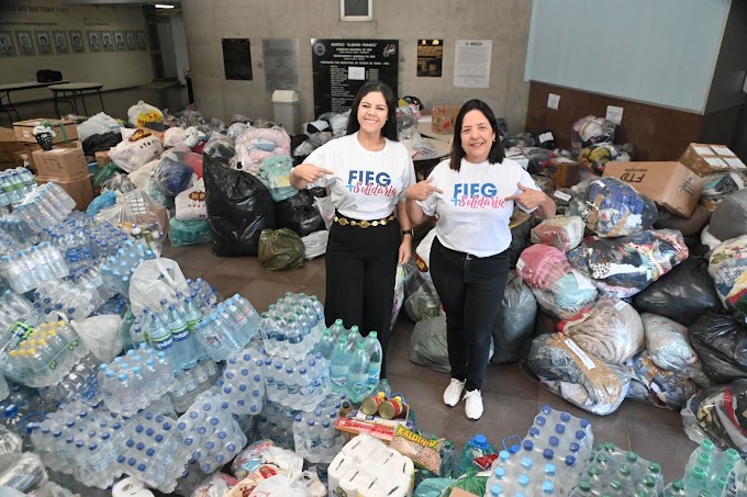 Fieg + Solidária despacha 41,5 toneladas de donativos e R$ 55 mil em dinheiro para o Rio Grande do Sul