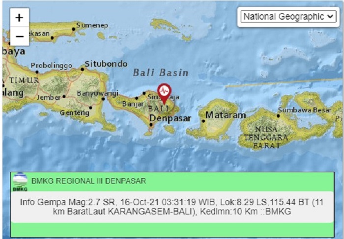 Bali dan Lombok Diguncang Gempabumi Tektonik M 4,8