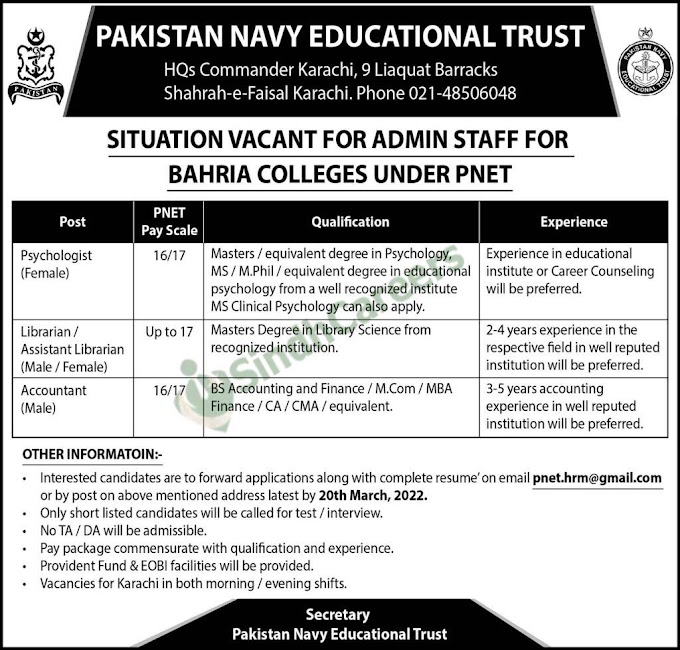 Civilian Jobs in Pakistan Navy 2022