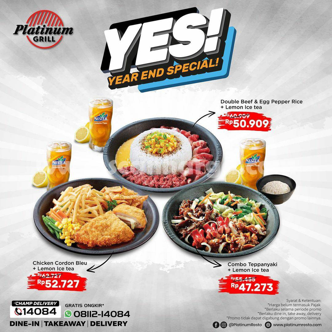 PLATINUM GRILL & RESTO Promo Year End Special* 2