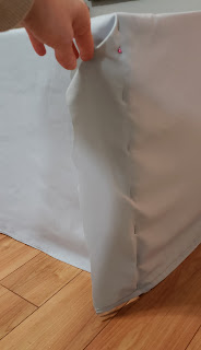 flat sheet into bed skirt DIY