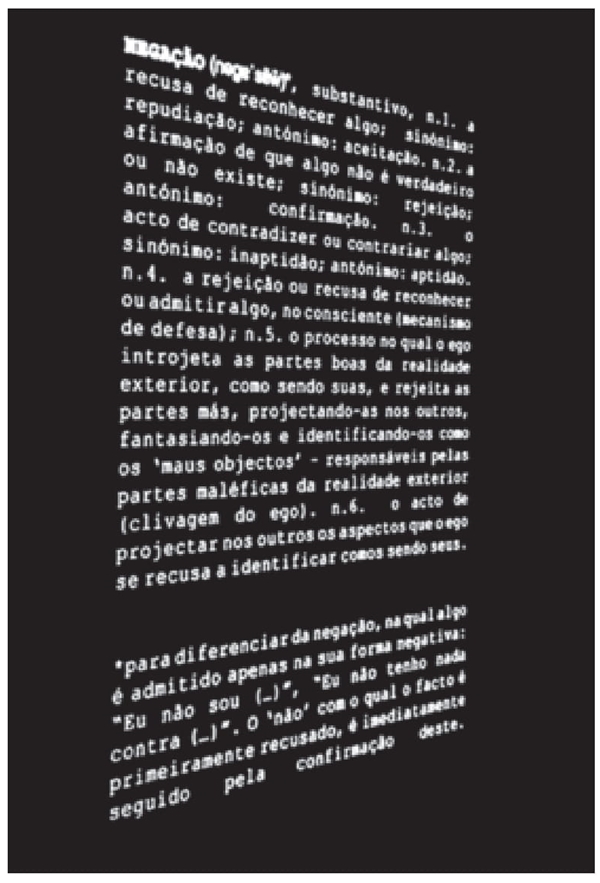 A Imagem a seguir apresenta uma das obras de Grada Kilomba