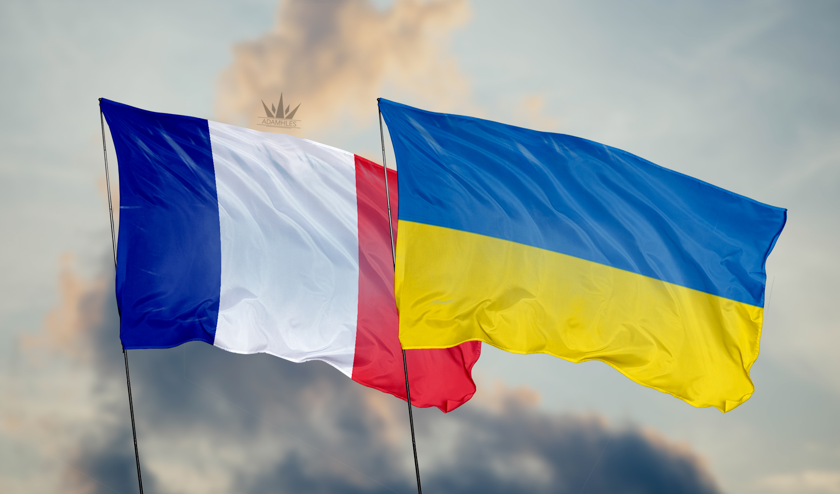 تحميل علم فرنسا وعلم اوكرنيا France and Ukraine