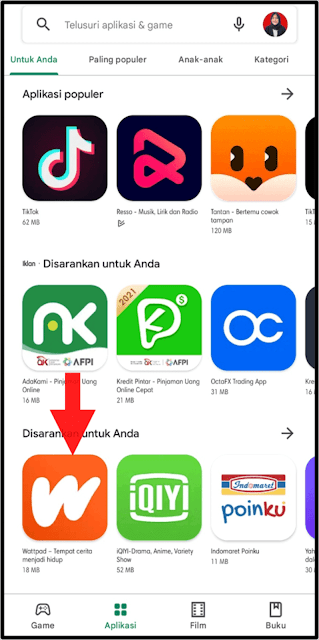 Pilih Aplikasi Ingin Diinstall