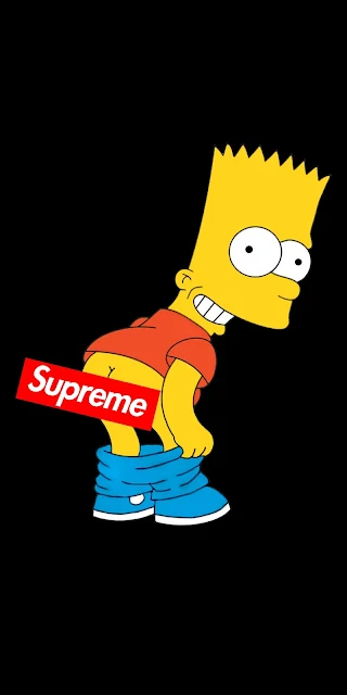 Papel de Parede Celular Preto Bart Simpson Supreme
