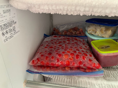 sour cherries in the freezer