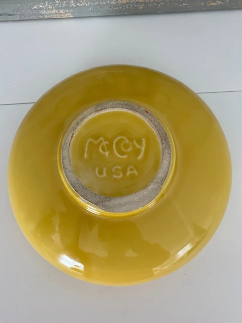 yellow porcelain pottery McCoy USA makers mark