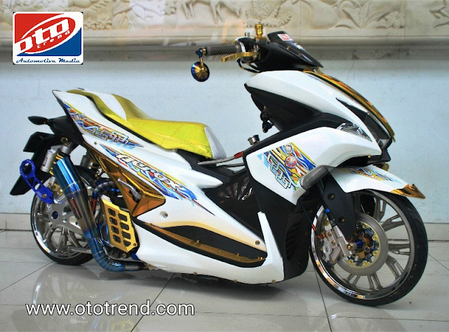 modifikasi aerox thailook lowrider terbaru