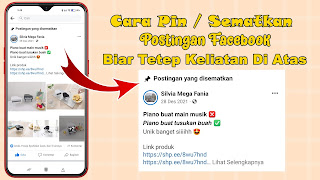 Cara Pin / Sematkan Status Facebook Agar Tetap di Atas Postingan