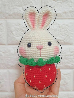 PATRON GRATIS CONEJO FRESA AMIGURUMI 47193 🐰🍓