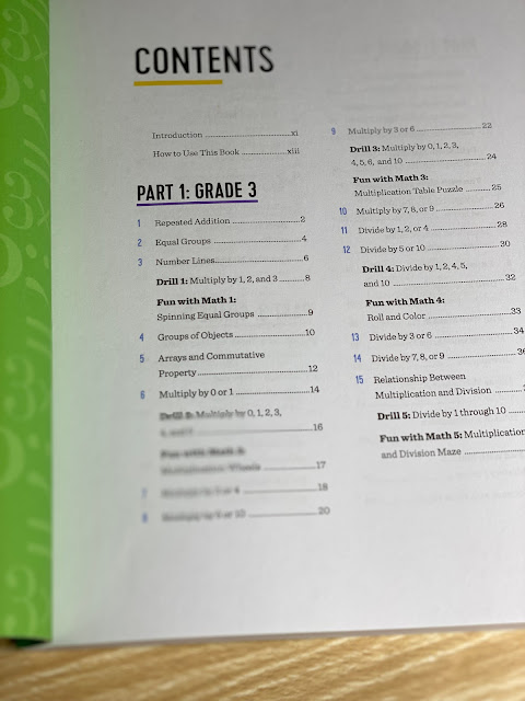 The Multiplication Workbook for Grades 3,4, and 5 Table of Contents