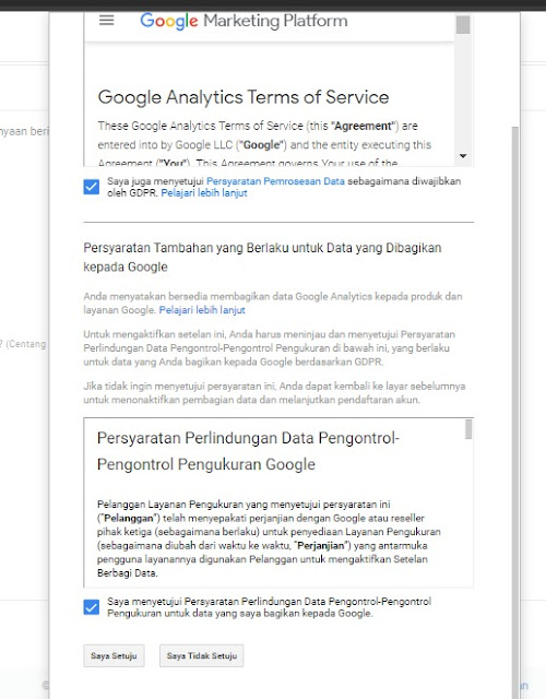 konfirmasi google analytics