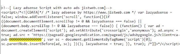 lazyload adsense code  auto ads