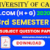 CU B.COM Third Semester (Honours & General) All Subjects 2020 Question Paper | B.COM 3rd Semester (Honours & General) All Subjects 2020 Calcutta University Question Paper