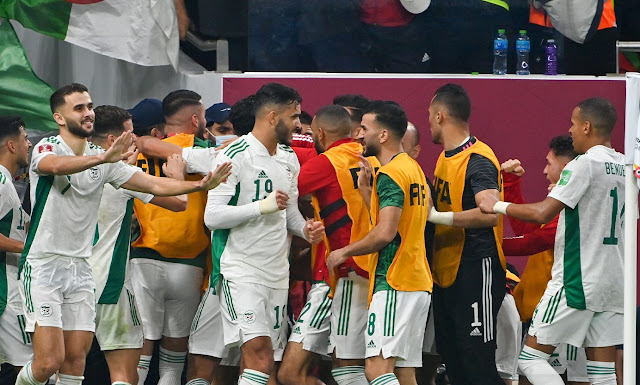 ملخص اهداف مباراة الجزائر وقطر (2-1) كاس العرب