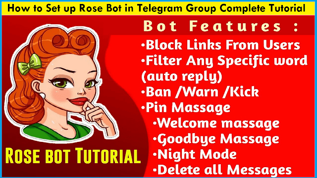 how to use set up rose bot telegram group set welcome message