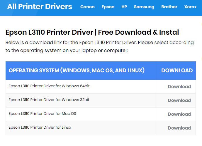 cara download  dan instal driver printer epson l3110 tanpa cd di windows7,8,10,11