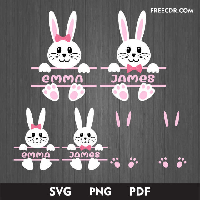 Free Split Easter Bunny Svg