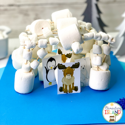 This adorable STEM challenge asks students to construct an igloo to hold as many arctic animals as possible.
