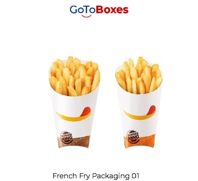 French fries boxes created by GoToBoxes are very efficient and have a great role in the image uplifting of the food brand. With customization, they look even more perfect and charming.