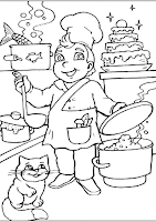 Chef coloring page