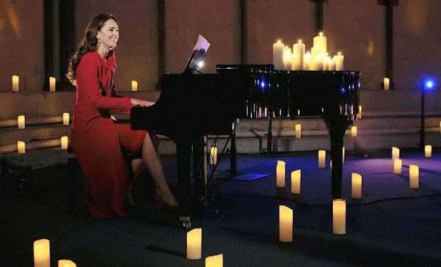 Kate Middleton played piano to accompany singer Tom Walker in the programme Royal Carols: Together at Christmas