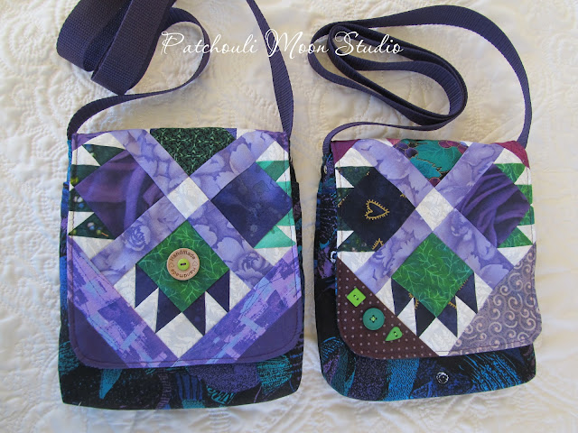 2 more purses with same quilt block flaps