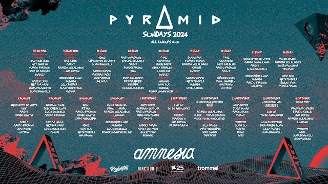 Pyramid at Amnesia Ibiza weekly 2024 calendar