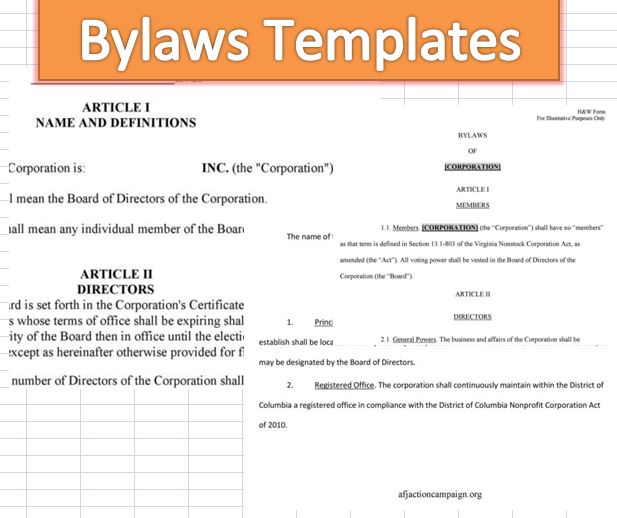 Bylaws Templates for Friends Group