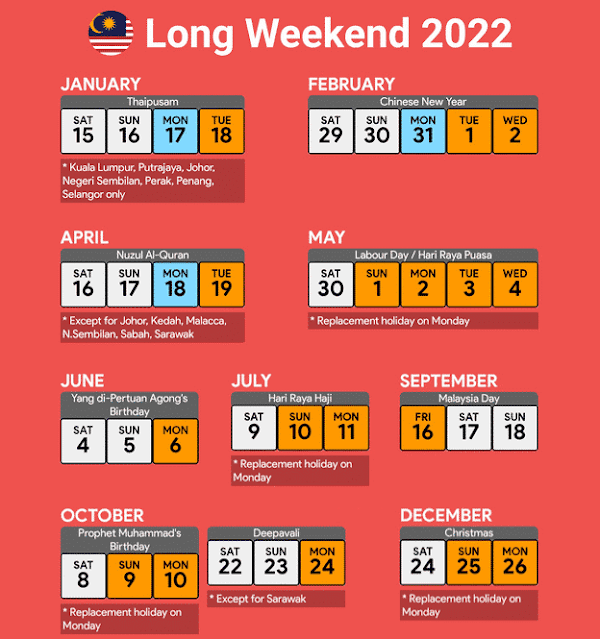 Rancang Percutian Dengan Kalendar 2022